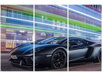 60 90CM OBRAZ 3 ELEM MATOWO CZARNY AVENTADOR BEN DRUK PŁÓTNO RAMA