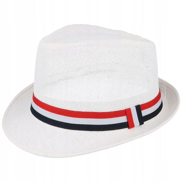 Kapelusz FEDORA Panama impreza lato Jackson biały zdjęcie 2