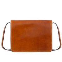 VERA PELLE torebka skórzana listonoszka duża z klapą V554 camel