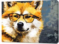 Obraz 90x70cm Intelektualny Psiak