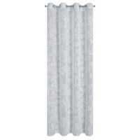 Zasłona zaciemniająca na przelotkach w kwiaty AMBER 140X250 szara