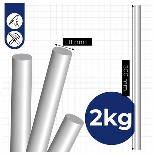 KLEJ do PISTOLETU NA GORĄCO 11 mm x 300 mm 2KG wkłady bezbarwne 70 na Arena.pl