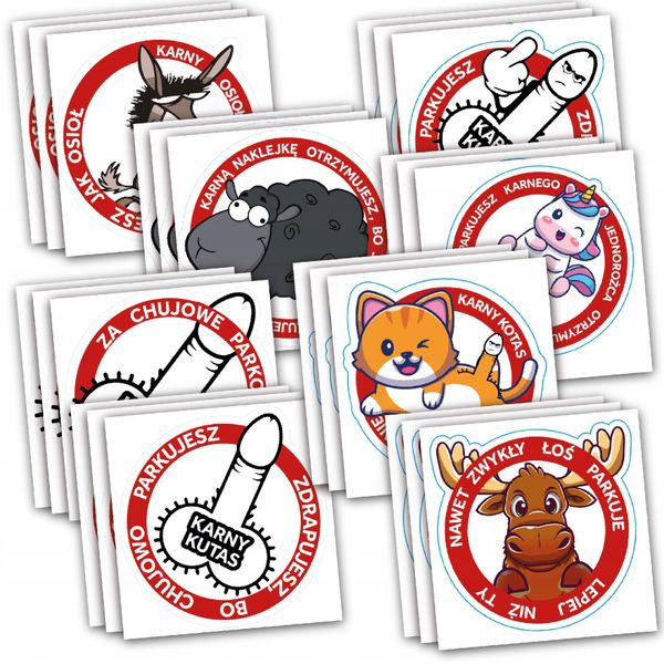 NAKLEJKI KARNE WLEPY MIX 25 szt zdjęcie 1