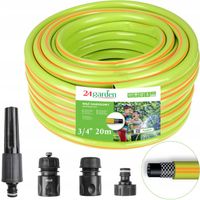 ZESTAW WĄŻ OGRODOWY 3/4'' 20m +DYSZA +ZŁĄCZKI DO PODLEWANIA OGRODU TRAWNIKA