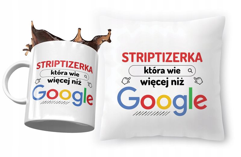 Zestaw Dla Striptizerki Poduszka + Kubek Prezent Z Nadrukiem Ze Zdjęciem zdjęcie 1