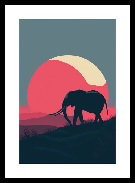 Plakat 20x30cm Słoń przy Czerwieni zdjęcie 3