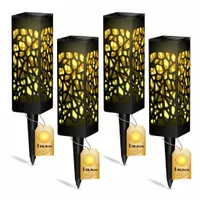 4x Lampki Solarne Ogrodowe LED Wbijane Słupki 28cm