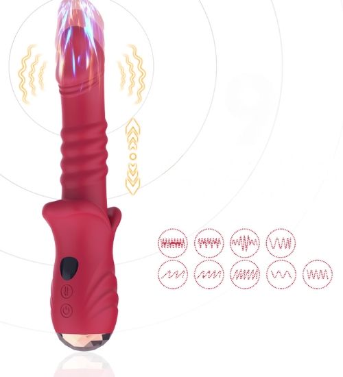Posuwisty czerwony wibrator zdjęcie 3