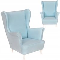 Fotel uszak Max skandynawski  błękitny jasno niebieski PRO