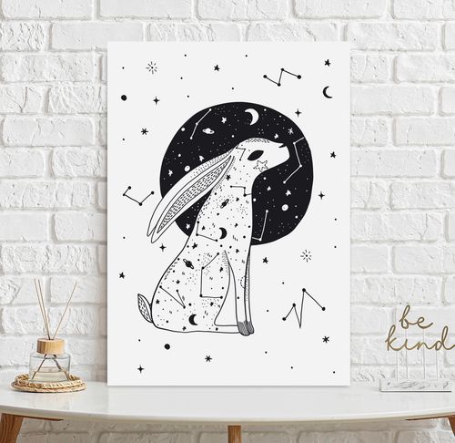 Plakat gwiezdny zając luna 21x29,7 cm A4 na Arena.pl