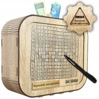 SKARBONKA WYKREŚLANA wykreślanka PREZENT Wyzwanie OSZCZĘDZANIE TWÓJ GRAWER