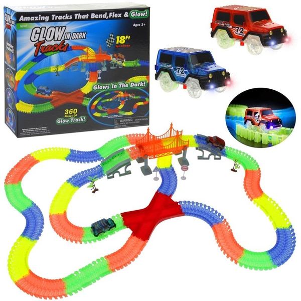 Tor Samochodowy Świecący 360el Glow Tracks 2 Autka zdjęcie 1