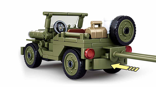 Klocki Wojsko JEEP WILLYS MB + Armata 143el na Arena.pl