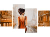 OBRAZ DRUK PARIS WALK WIEŻA EIFFA KOBIETA KOLORY