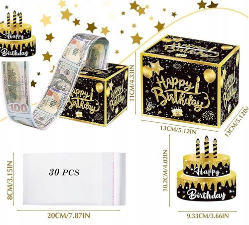 PUDEŁKO URODZINOWE DO WYCIĄGANIA PIENIĘDZY URODZINY PREZENT NIESPODZIANKA na Arena.pl