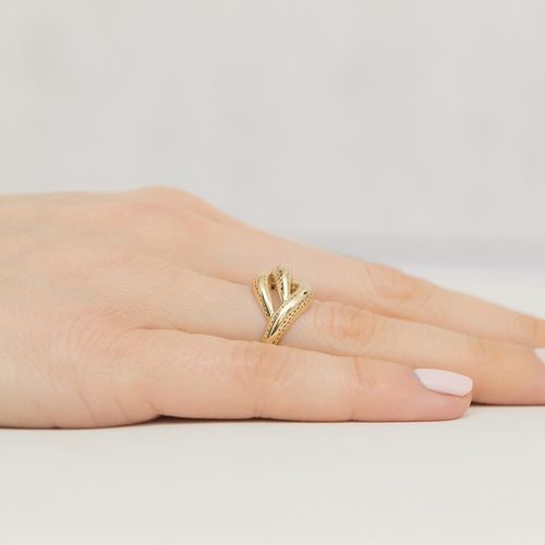 ZŁOTY PIERŚCIONEK Ażurowy pr. 585 PRZEPLATANY r19 na Arena.pl