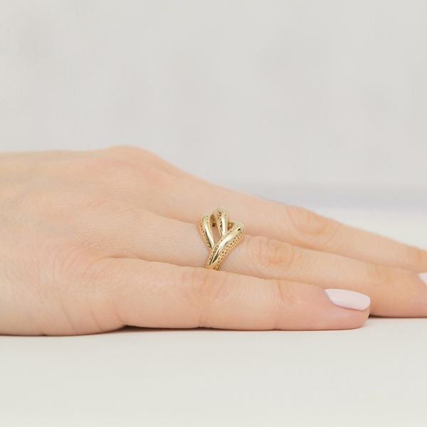 ZŁOTY PIERŚCIONEK Ażurowy pr. 585 PRZEPLATANY r19 zdjęcie 4