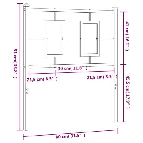Metalowe wezgłowie, białe, 75 cm na Arena.pl