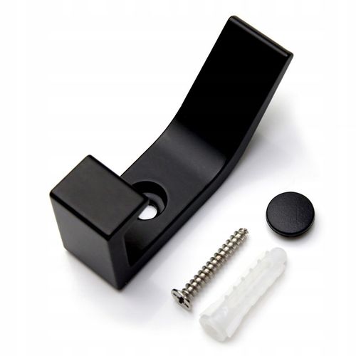 5 szt - Wieszak ścienny haczyk na ubrania metalowy podwójny CZARNY na Arena.pl