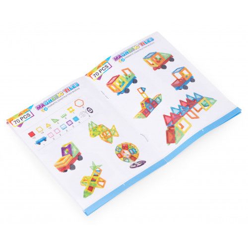 KLOCKI MAGNETYCZNE DLA DZIECI DOMEK AUTKO KARUZELA 70 ELEMENTÓW na Arena.pl