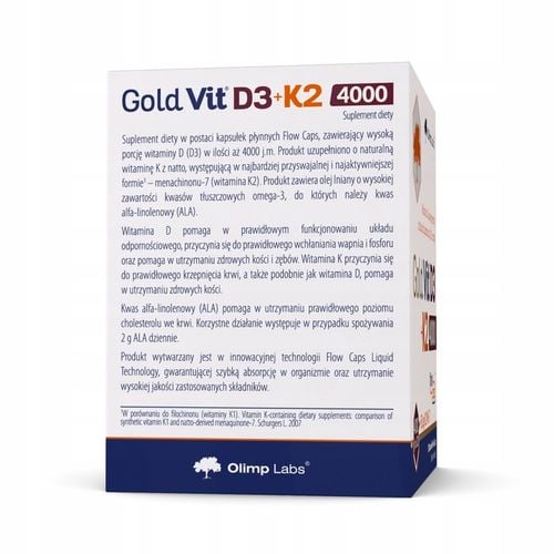 OLIMP GOLD VIT D3+K2 120kaps 4000iu WITAMINA D3 WITAMINY na Arena.pl