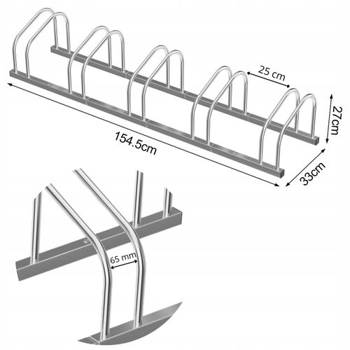 STOJAK NA ROWER ROWERY 5 STANOWISK ROWEROWY STAL OCYNKOWANA 154,5x33x27 cm na Arena.pl