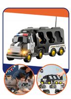2X ZESTAW POLICYJNY AUTO POLICJA TRANSPORTER GARAŻ LED DŹWIĘK PREZENT 3-8 L