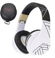 Słuchawki PowerLocus bezprzewodowe czarno-białe BLUETOOTH / microSD / FM