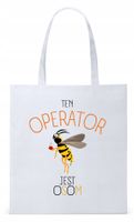 Torba Biała Eco Shopper Dla Operatora Prezent Z Nadrukiem Ze Zdjęciem