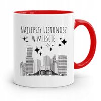 Kubek Czerwony Prezent Dla Listonosza Najlepszy Z Nadrukiem Ze Zdjęciem