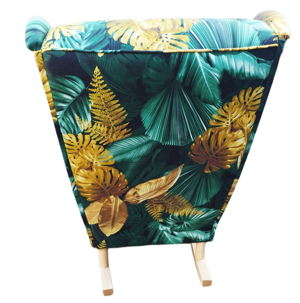 Bujany Fotel Uszak Liście + Nogi + Poduszka GRATIS