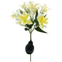 Lilie solarne bukiet z 7 białych kwiatków oplecionych drucikiem led