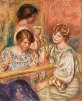 Embroiderers, Pierre-Auguste Renoir - plakat 20x30 cm
