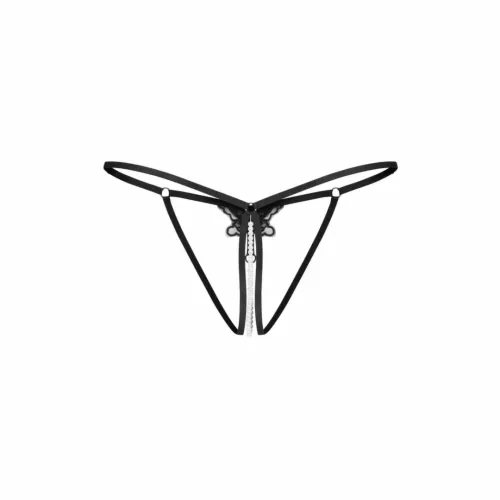 obsessive selisme string z ozdobą, regulowany, czarny s/m na Arena.pl