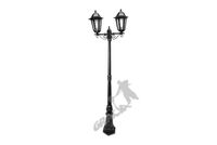 LAMPA D02 Z KLOSZEM ALUMINIOWYM 2-OŚW. ŻELIWNA LAMPA OGRODOWA RETRO ELEGANCKA DO OGRODU ZEWNĘTRZNA