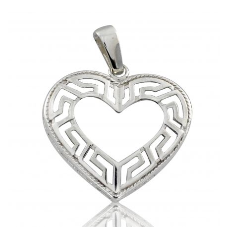 SREBRNY WISIOREK SERDUSZKO WZÓR GRECKI PRÓBA SREBRA 925 na Arena.pl