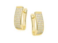 KLASYCZNE POZŁACANE SREBRNE KOLCZYKI BIAŁE CYRKONI