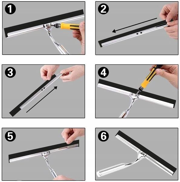 Srebrna Ściągaczka Silikonowa Do Okna Szyb Luster zdjęcie 10