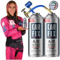 2x CZYNNIK CHŁODNICZY R134A CARFIX 3w1 GAZ DO KLIMATYZACJI r 134a + PRZEWÓD