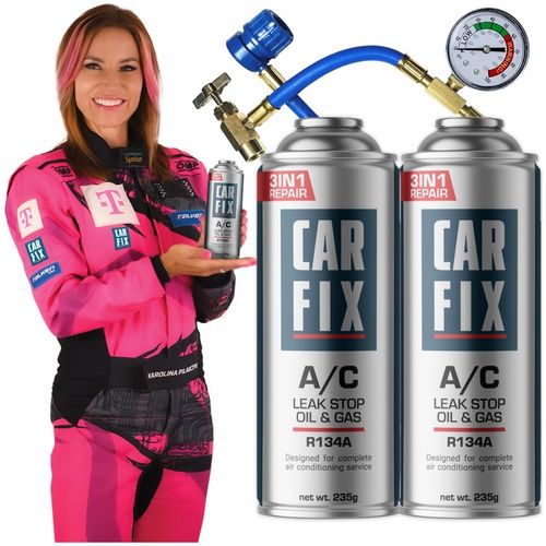 2x CZYNNIK CHŁODNICZY R134A CARFIX 3w1 GAZ DO KLIMATYZACJI r 134a + PRZEWÓD na Arena.pl