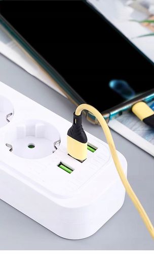 PRZEDŁUŻACZ LISTWA ZASILAJĄCA WŁĄCZNIK 3x USB 4 GNIAZDA 2m na Arena.pl