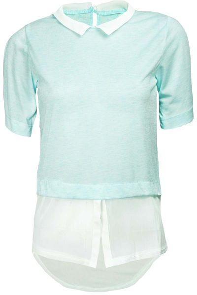 Błękitna Bluzka, Kołnierzyk - 34 / XS zdjęcie 1