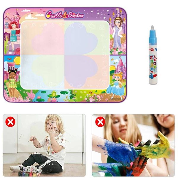 MATA WODNA DO MALOWANIA WODĄ DUŻA RYSOWANIA DLA DZIECI XXL 100X80 CM +PISAK zdjęcie 4
