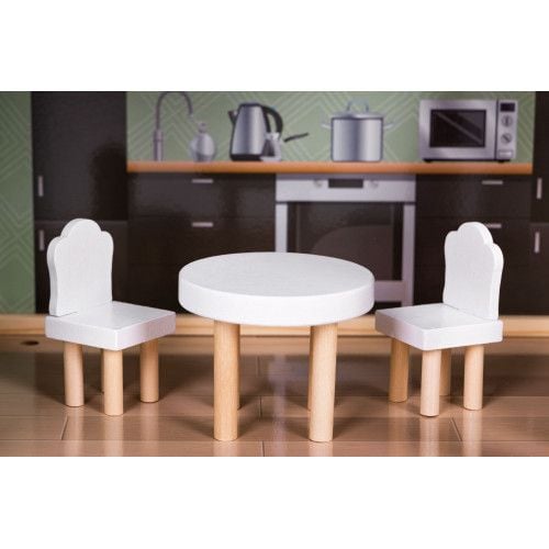 DOMEK DLA LALEK ECOTOYS DREWNIANY 3 POZIOMY 15 MEBELKÓW na Arena.pl