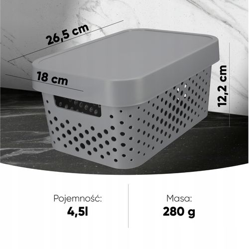 Curver Pojemnik Pudełko Z Pokrywką 4,5 L Szary na Arena.pl
