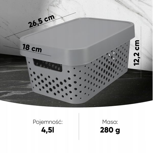 Curver Pojemnik Pudełko Z Pokrywką 4,5 L Szary zdjęcie 7
