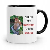 Kubek Czarny Nosacz Janusz Chłop Bez Brucha Z Nadrukiem Ze Zdjęciem