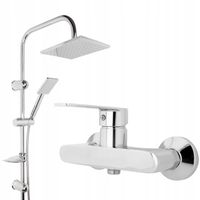 ZESTAW PRYSZNICOWY Z BATERIĄ DESZCZOWNICA ZE SŁUCHAWKĄ CHROM NATYNKOWA