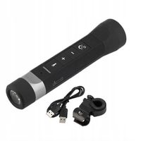 AKUMULATOROWY GŁOŚNIK ROWEROWY Z LATARKĄ POWERBANKIEM MP3 USB UCHWYT ROWER