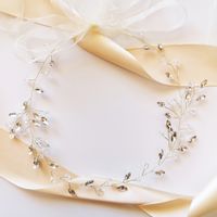 Wianek złoty gałązka ślubna ozdoba SWAROVSKI glam KOKONET 4-0153